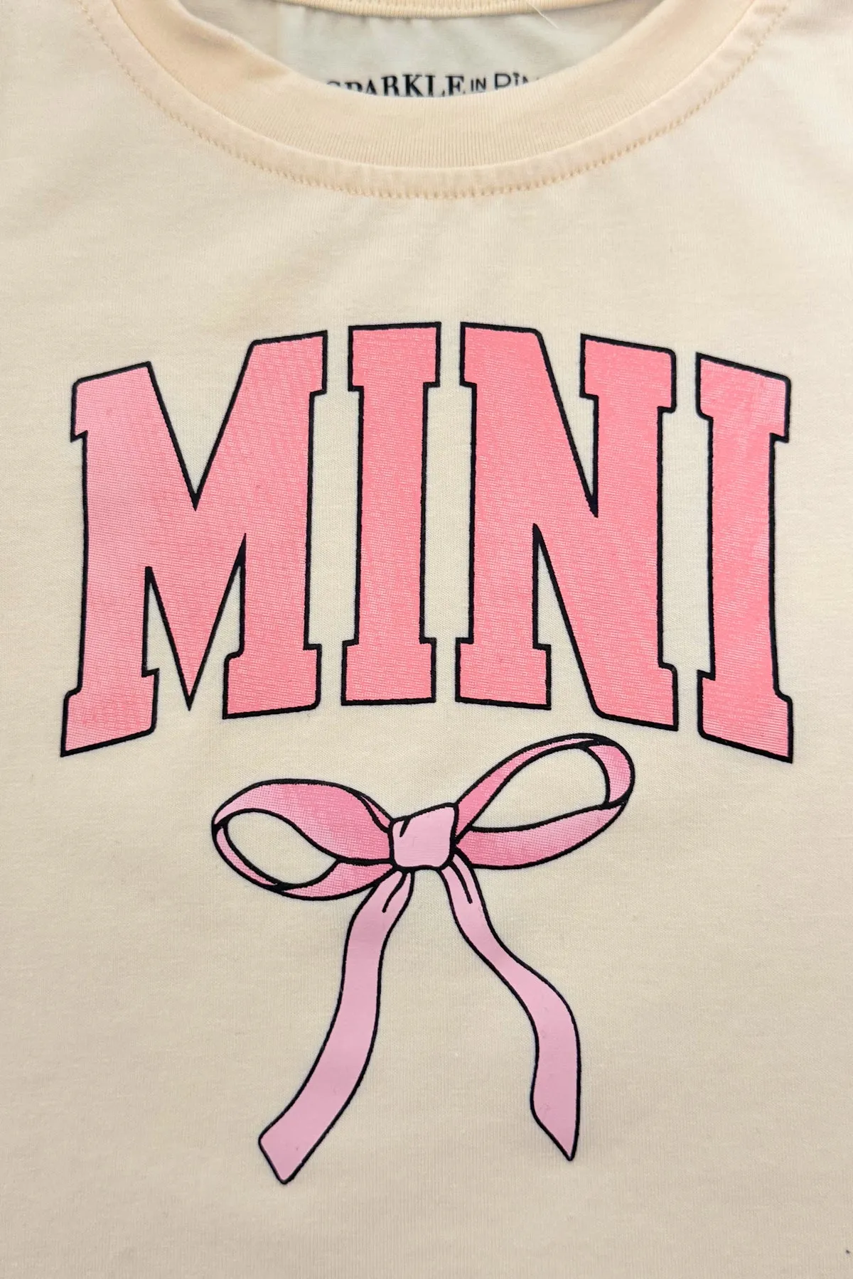 Mom & Me - "Mama & Mini" Cream Bow Top