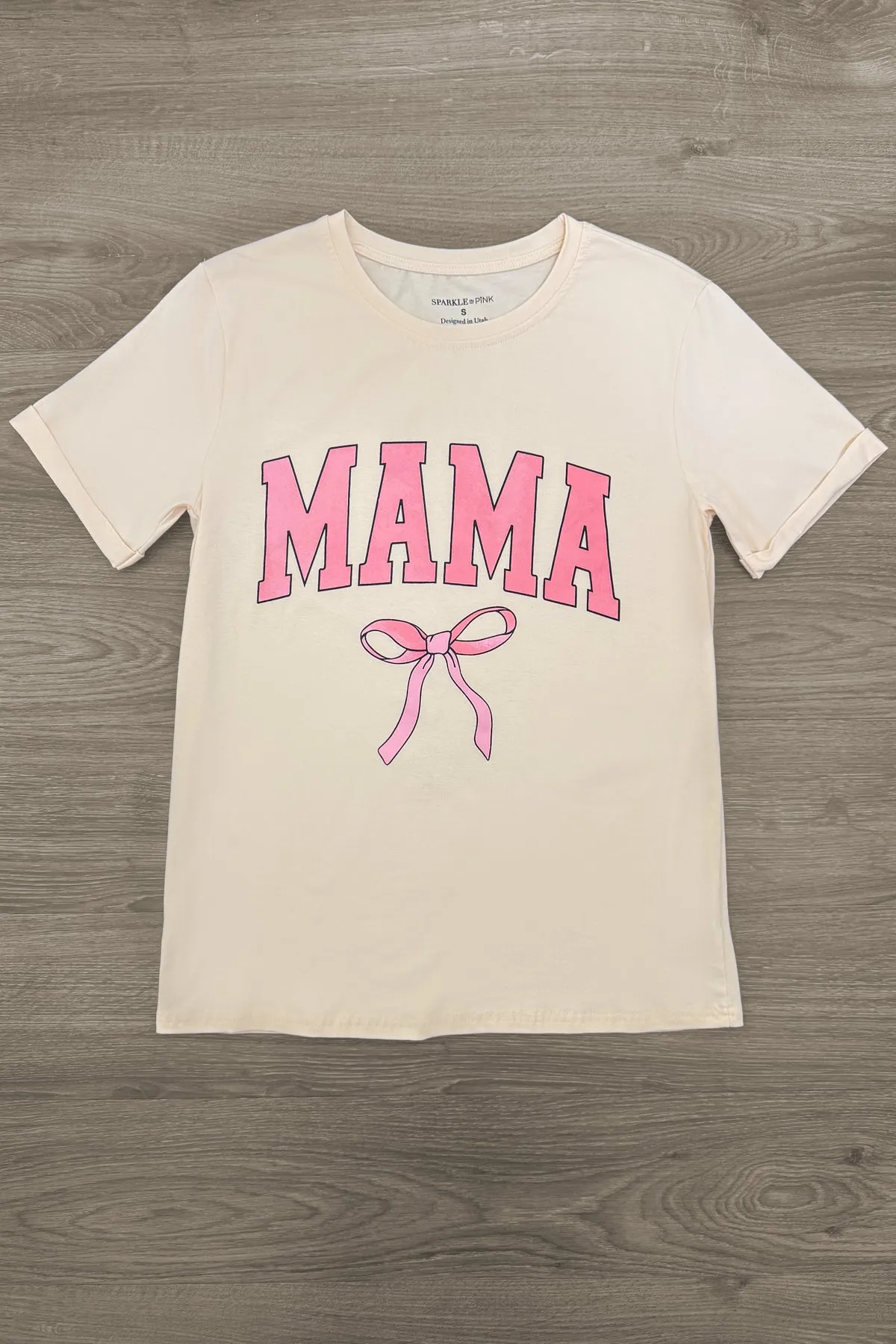 Mom & Me - "Mama & Mini" Cream Bow Top