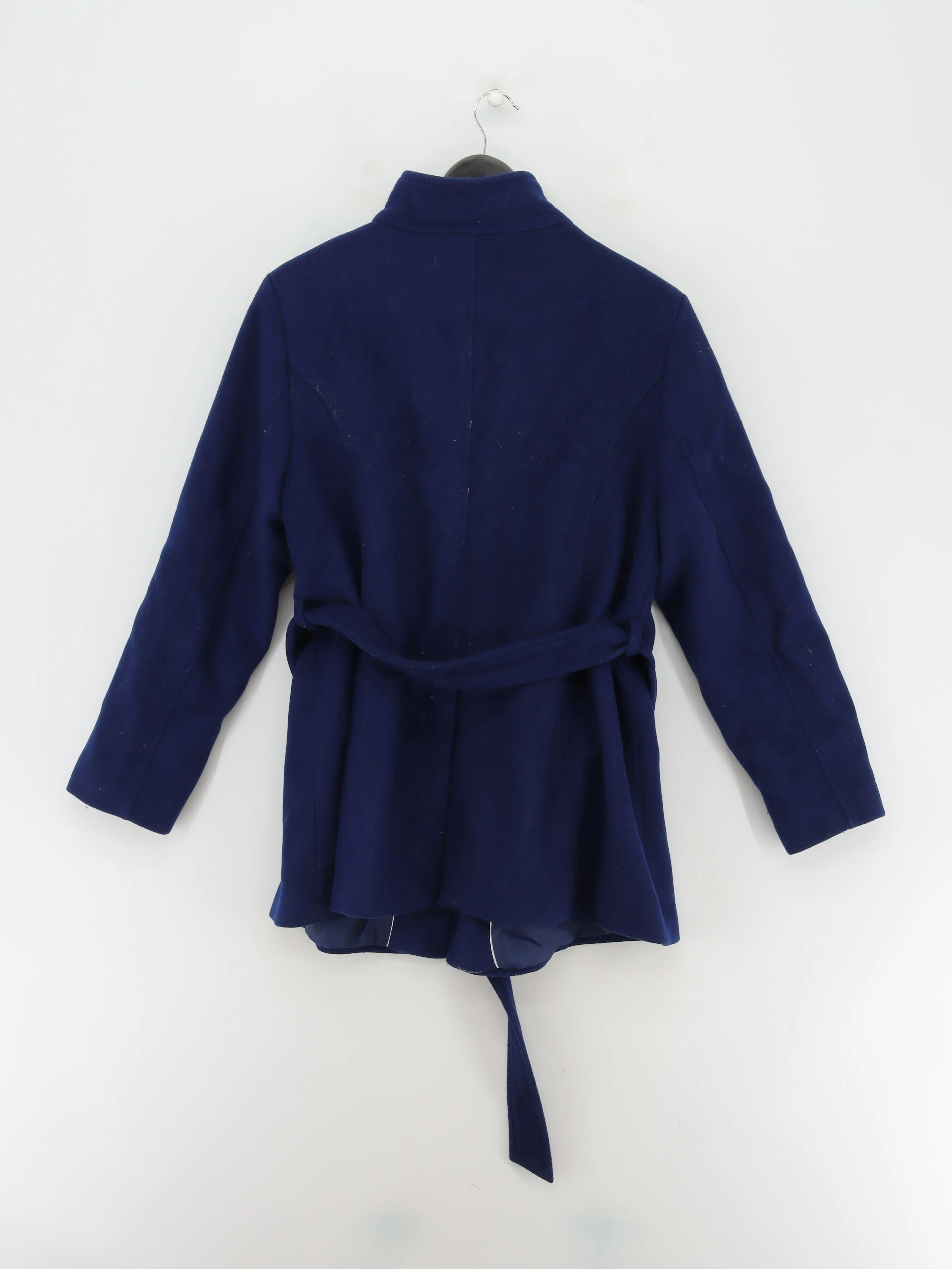 Monsoon Women's Coat UK 18 Blue Polyester with Wool