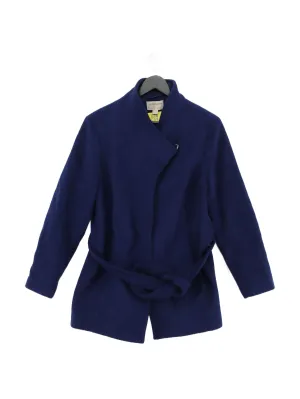 Monsoon Women's Coat UK 18 Blue Polyester with Wool