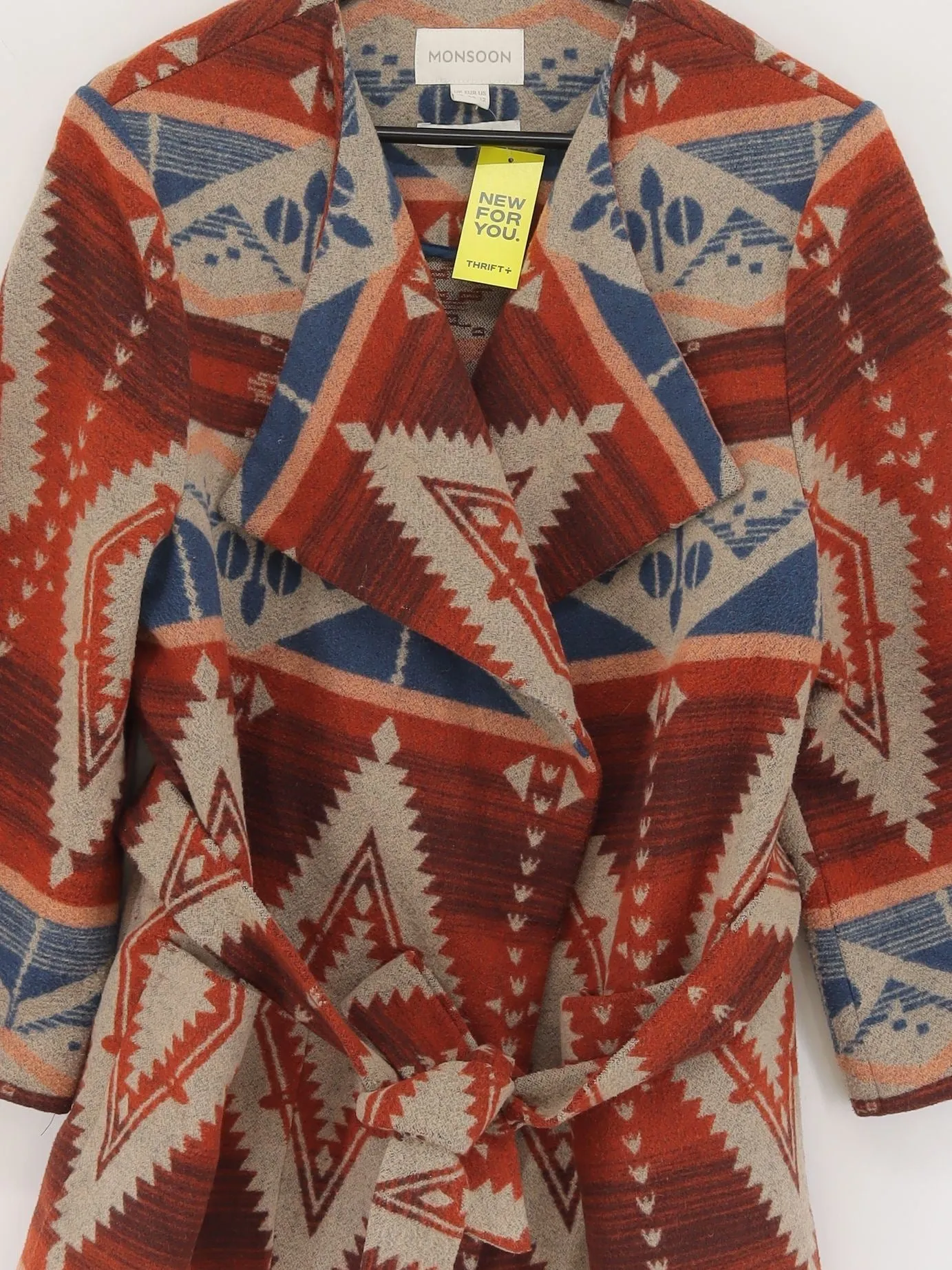 Monsoon Women's Jacket UK 16 Multi Polyester with Wool