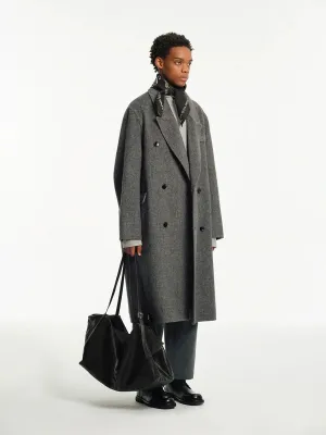 Mulberry Silk and Cashmere Double-Breasted Coat