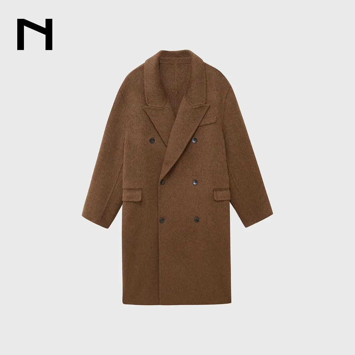 Mulberry Silk and Cashmere Double-Breasted Coat