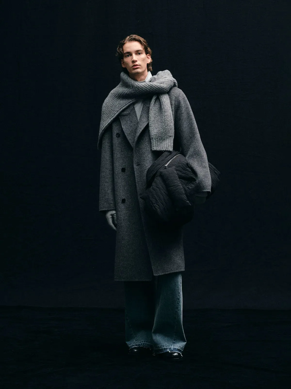 Mulberry Silk and Cashmere Double-Breasted Coat