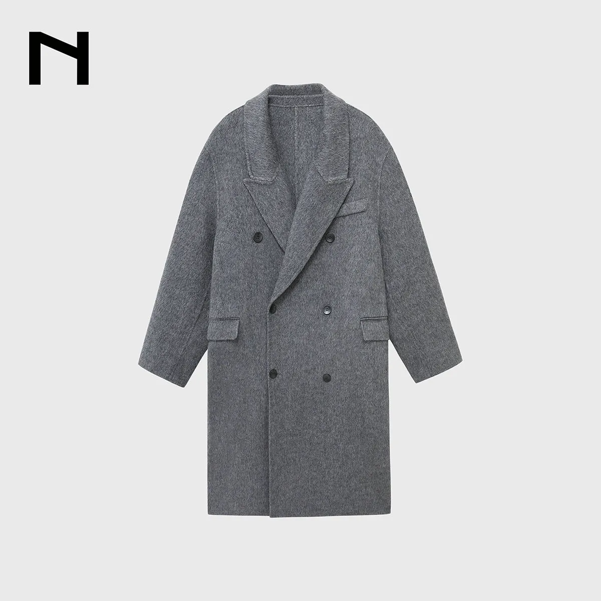 Mulberry Silk and Cashmere Double-Breasted Coat