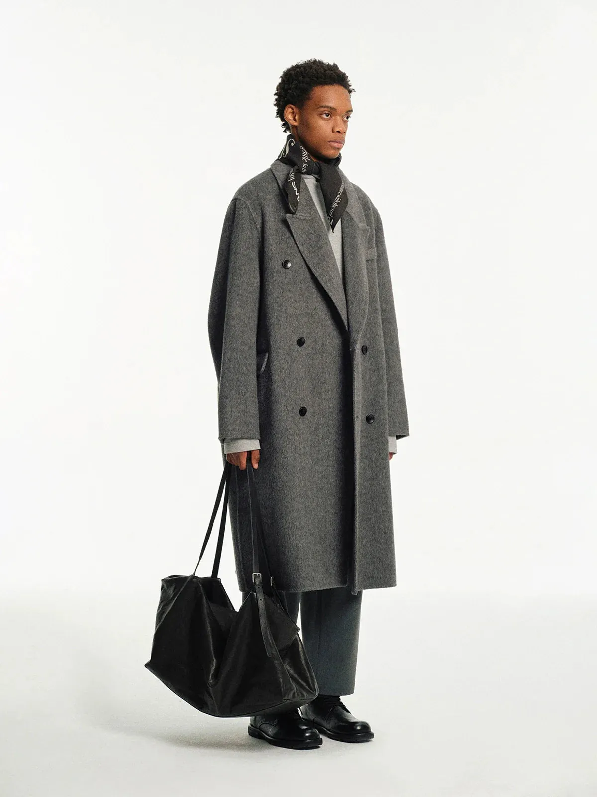 Mulberry Silk and Cashmere Double-Breasted Coat