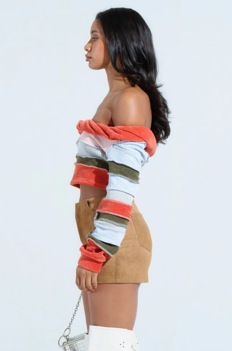 MULTI KNIT CROPPED SWEATER