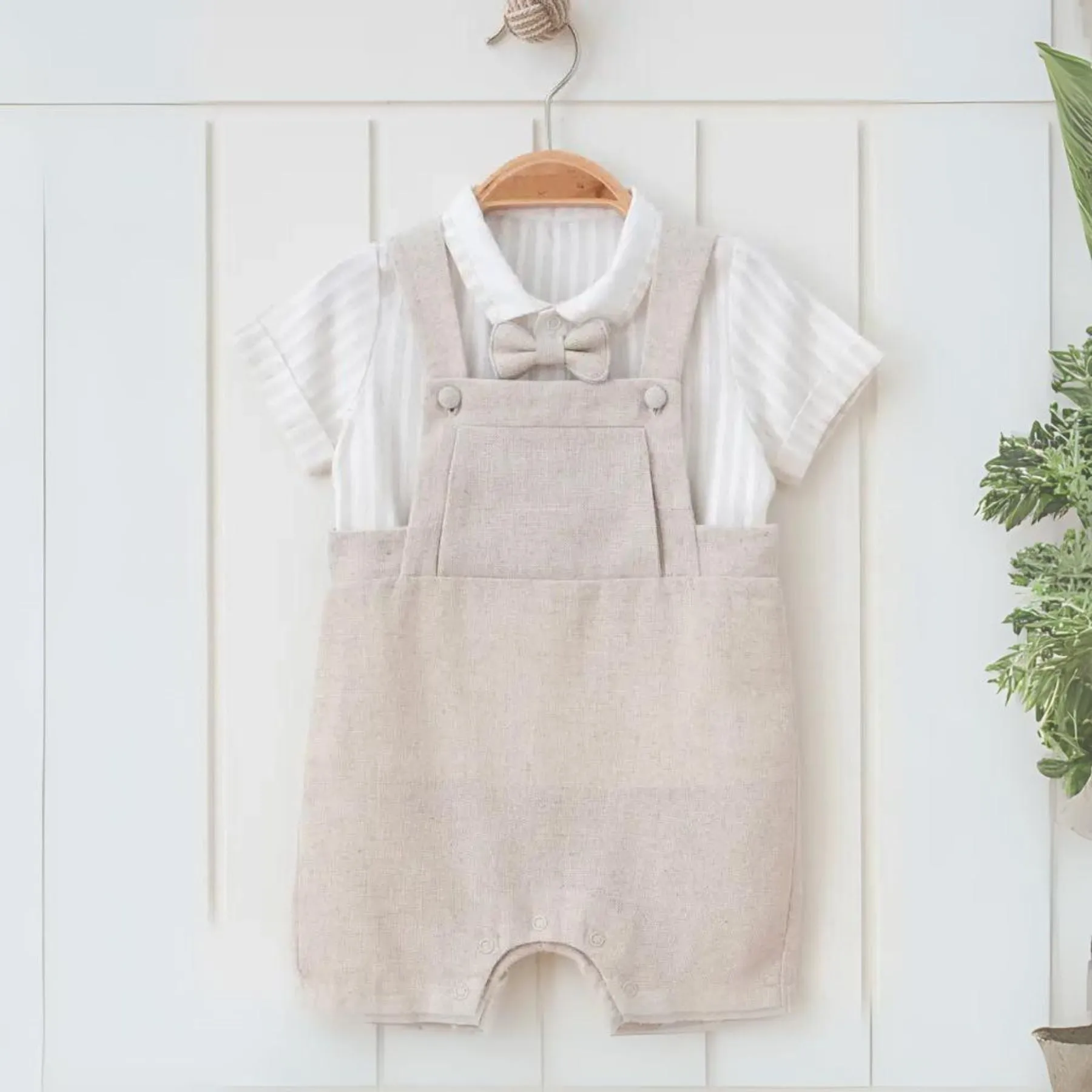 Natural Linen Salopet Set