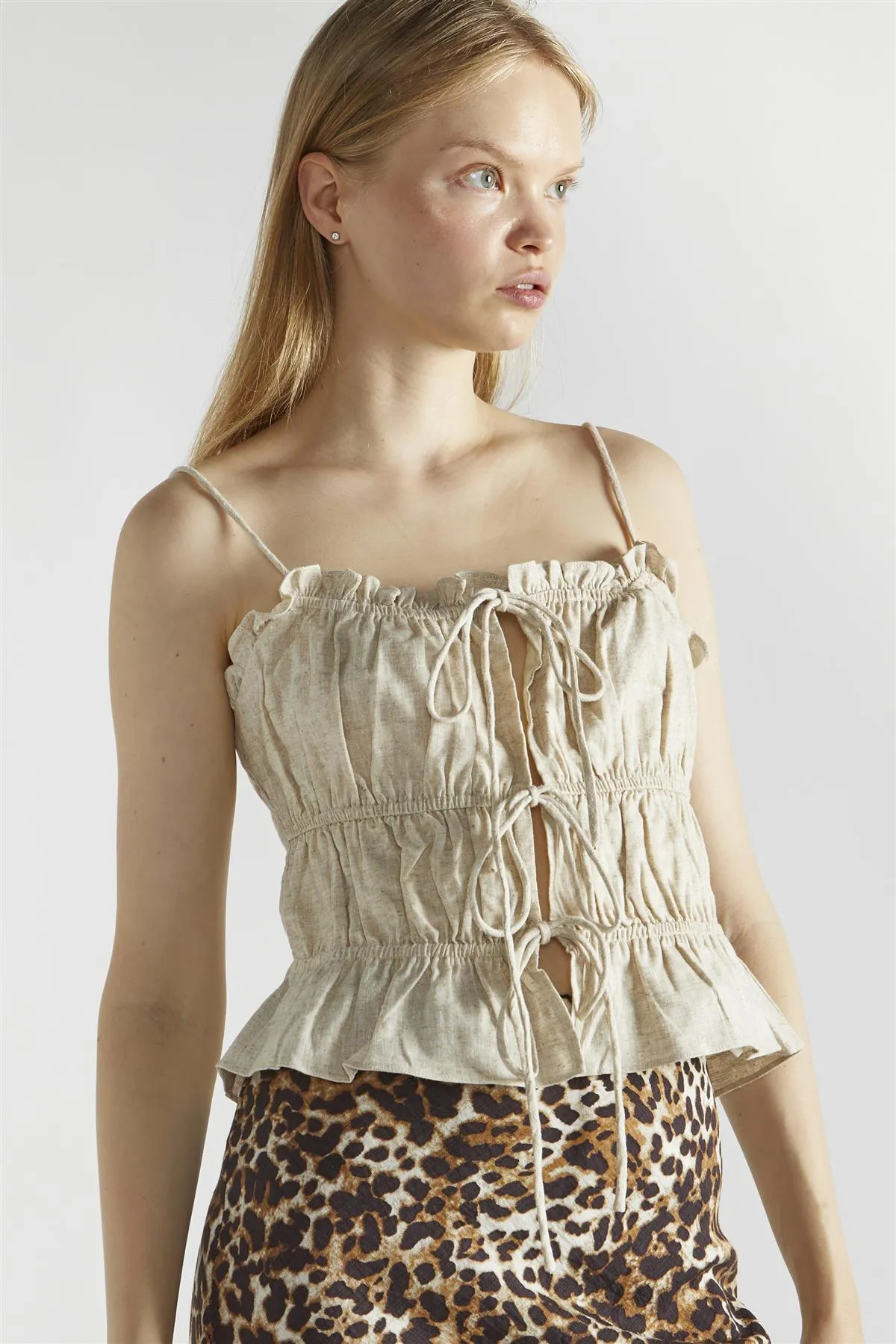 Natural Tie-Front Tops