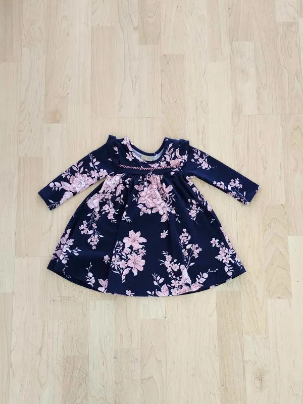 Navy Floral Dress
