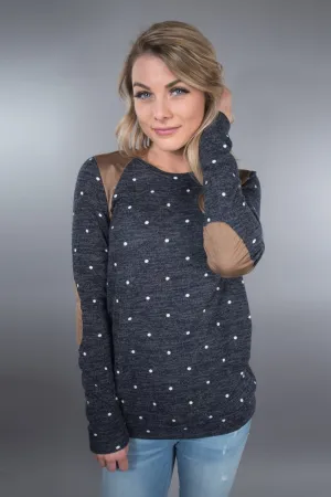 Navy Polka Dot Top