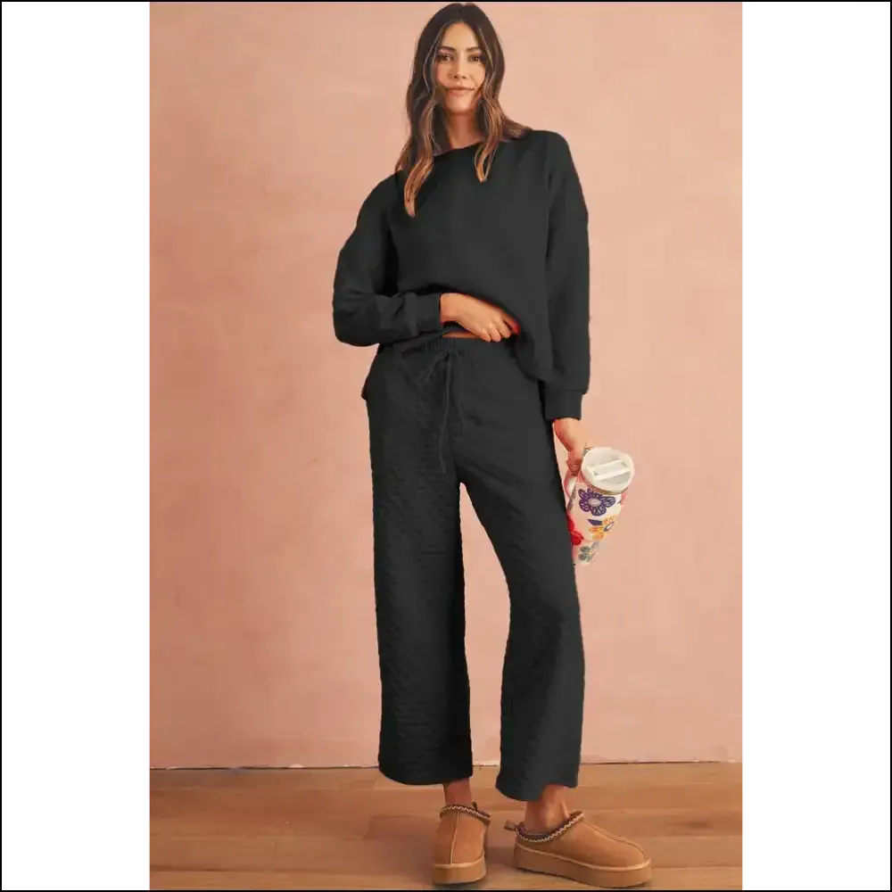 Needful Things: Chic Black Checkered Pants Set - Cozy ! 🖤💀