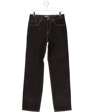 Next Brown Velvet Flocked Jeans UK 8