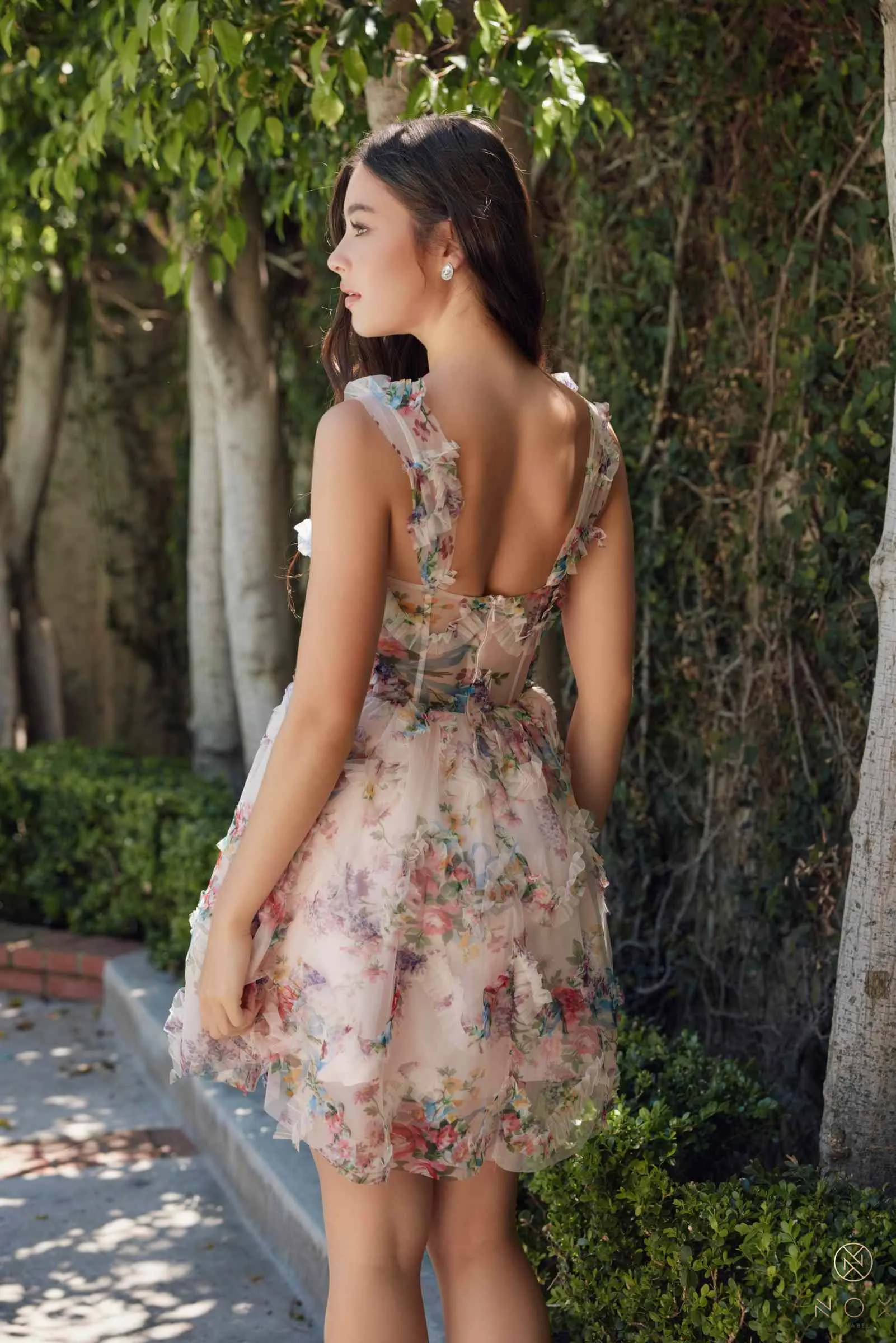 Nox Anabel S849 Dress Floral Print A-Line Party Dress