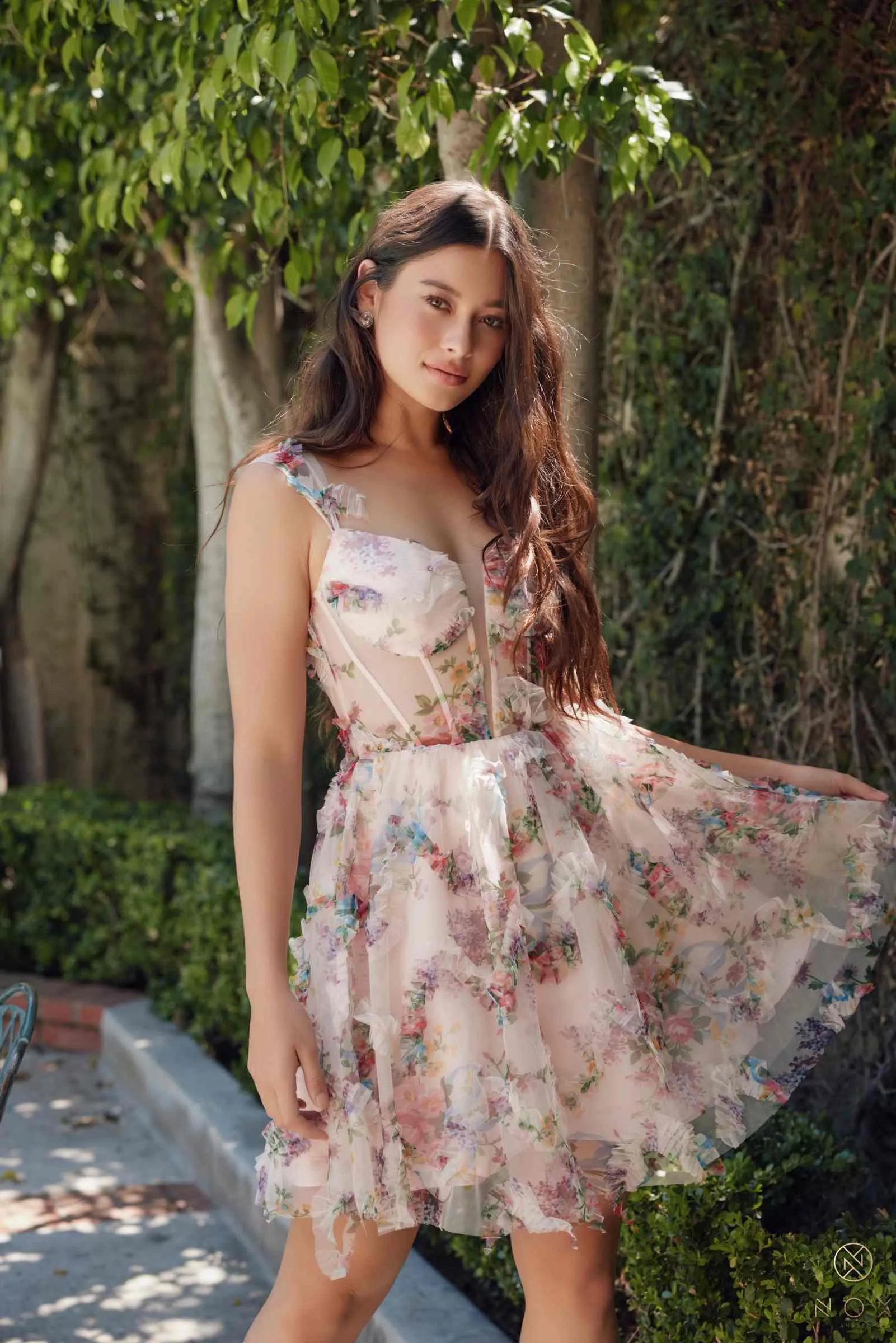 Nox Anabel S849 Dress Floral Print A-Line Party Dress
