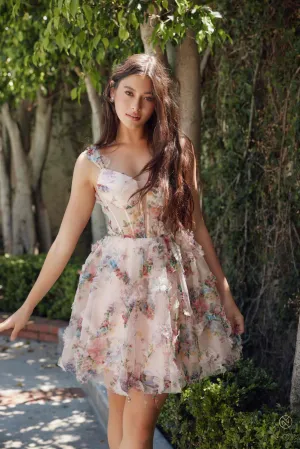 Nox Anabel S849 Dress Floral Print A-Line Party Dress