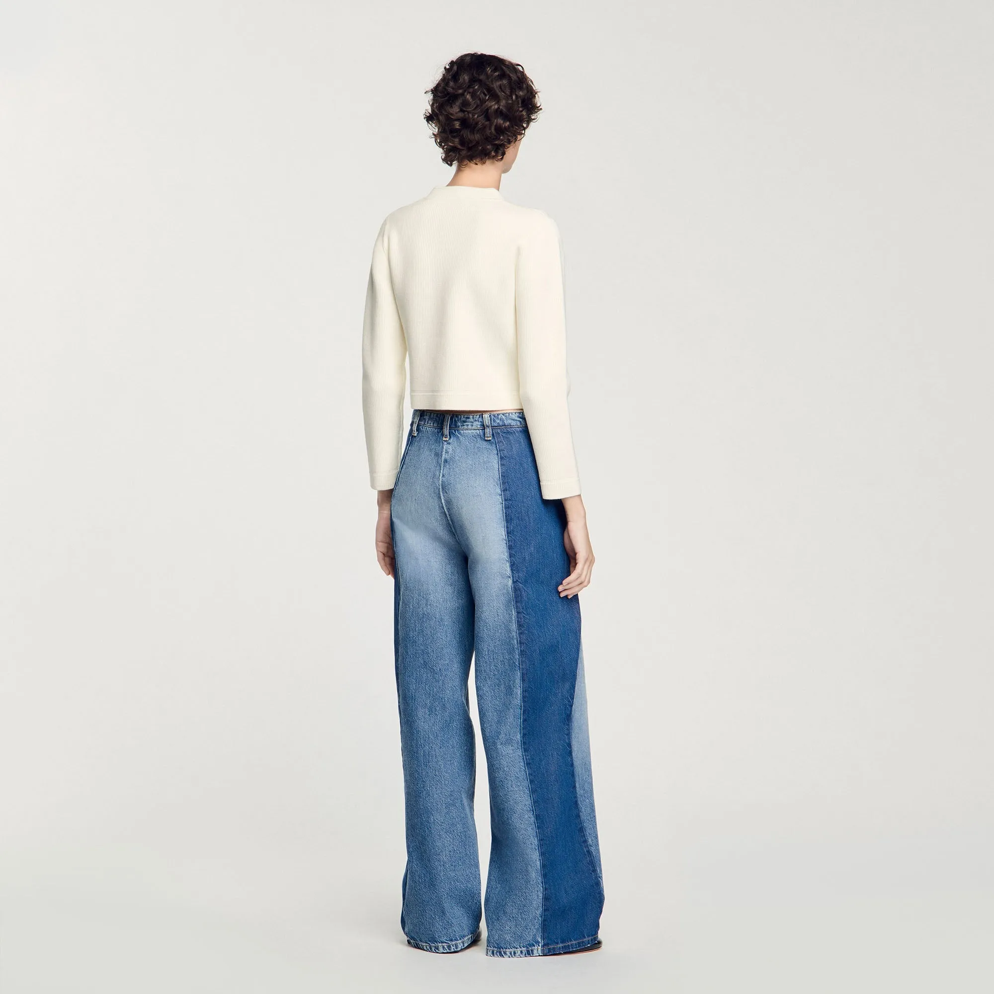 Octavie Rib Knit Cardigan Ecru