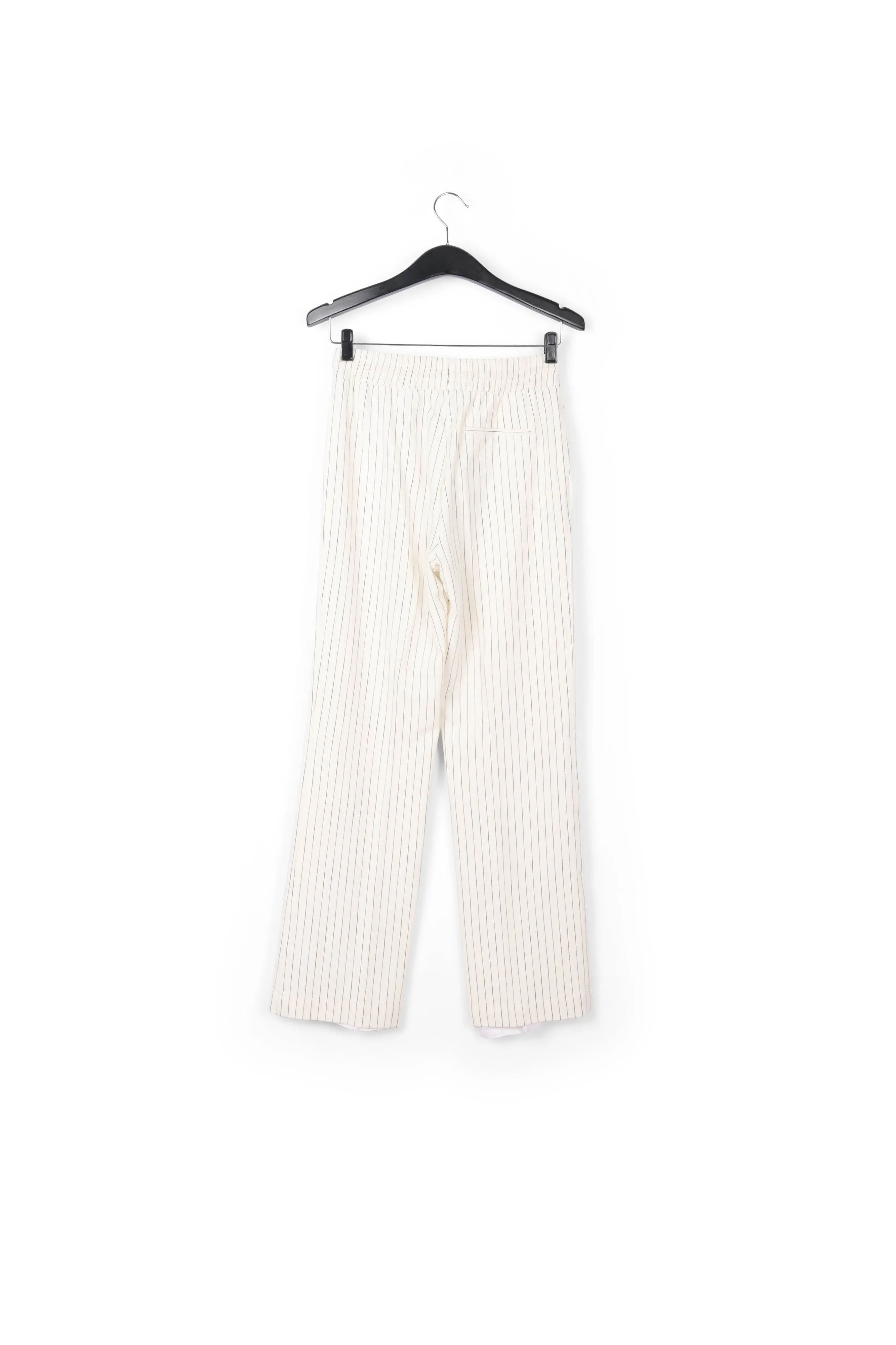Off-white pinstripe wide-leg pants