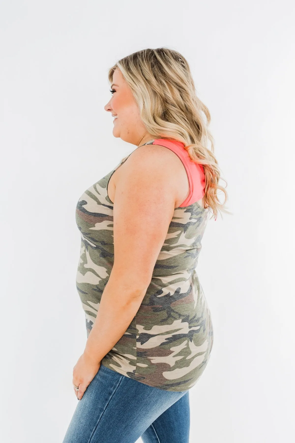 On The Hunt Back Bow Tank Top- Camo