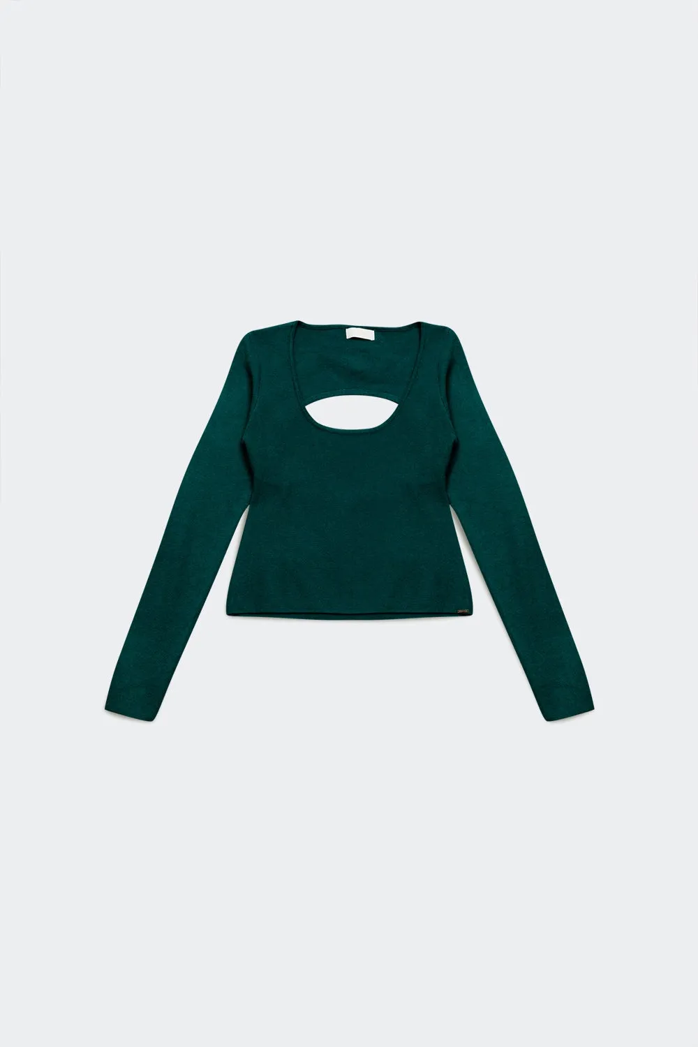 Open back jumper in green