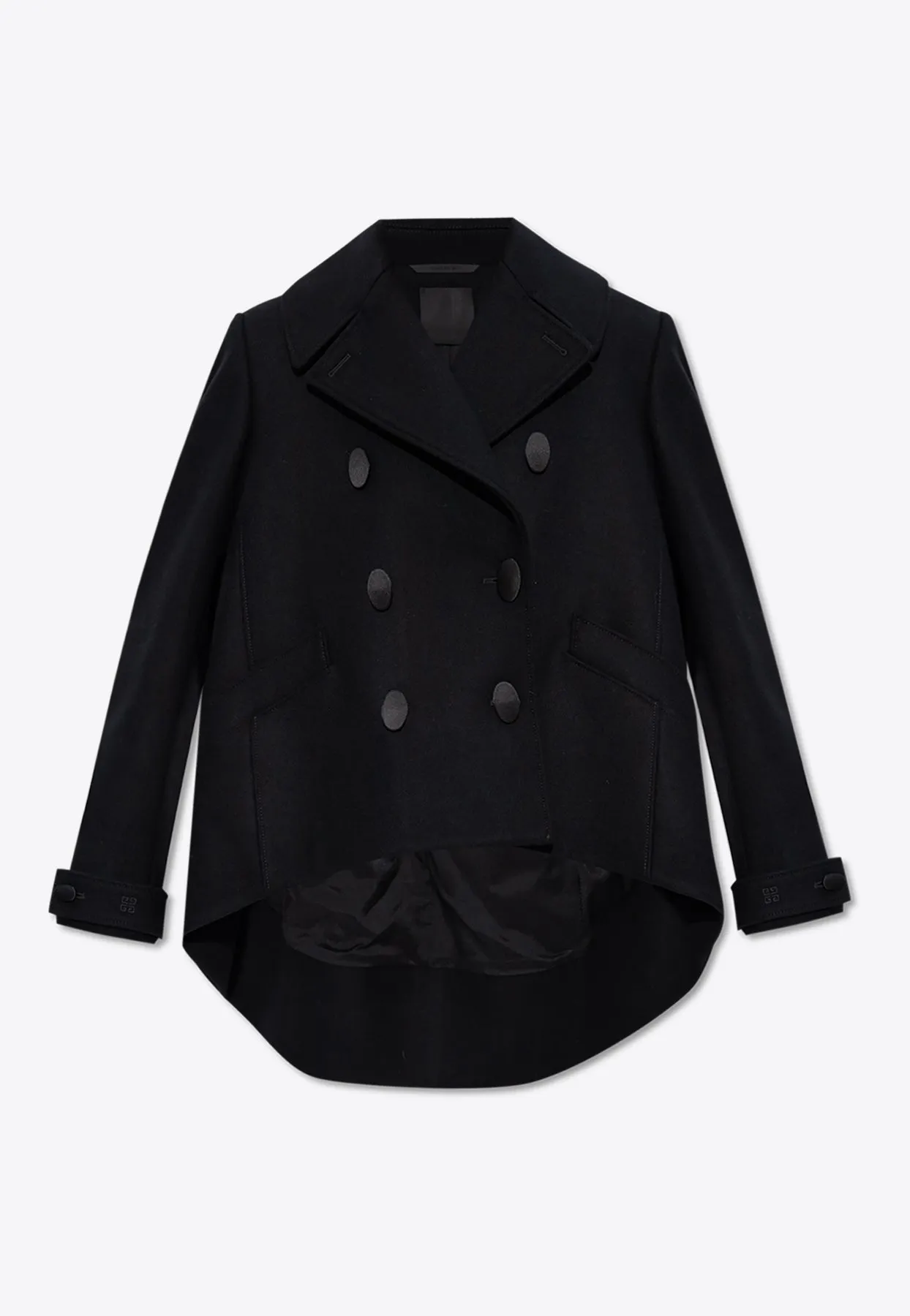 Oversized Double-Breasted Wool Peacoat