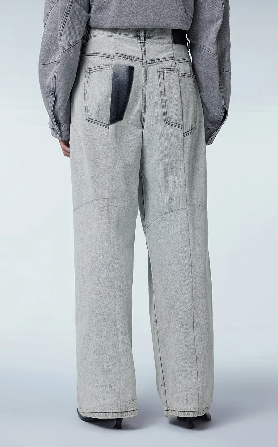Pants / JNBY Relaxed Wide-leg Cotton Jeans