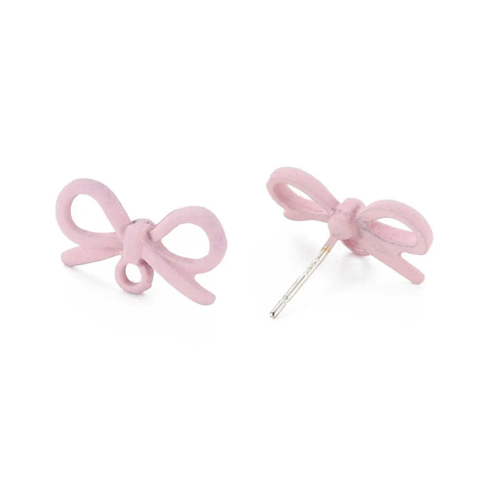 Pastel coloured bow stud tops - x 4 pieces