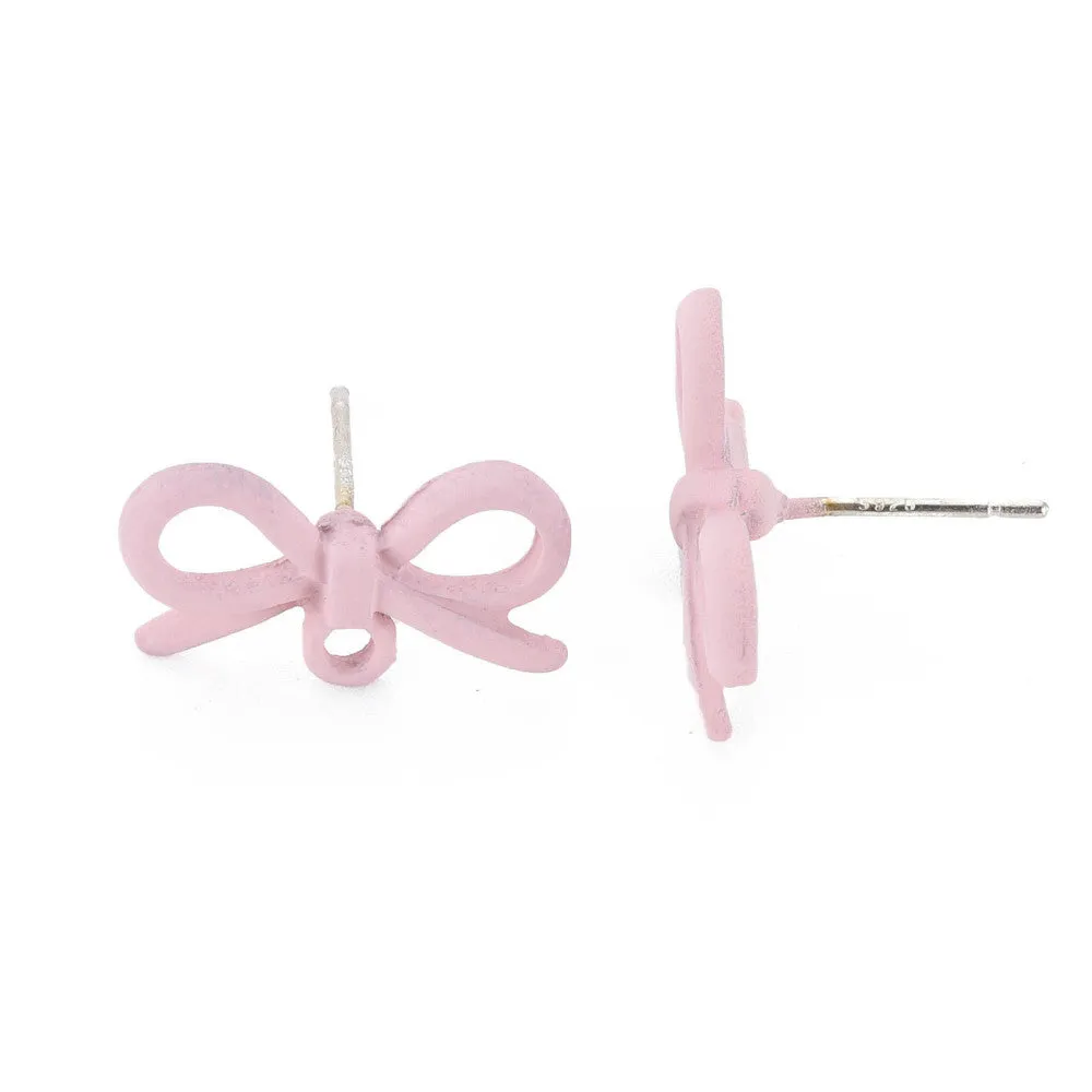 Pastel coloured bow stud tops - x 4 pieces