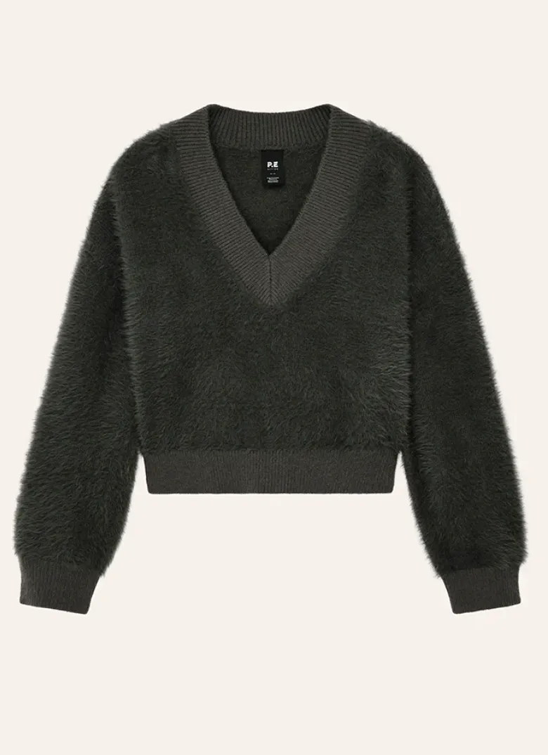 PE Nation Greenpoint V Neck Knit- Caviar