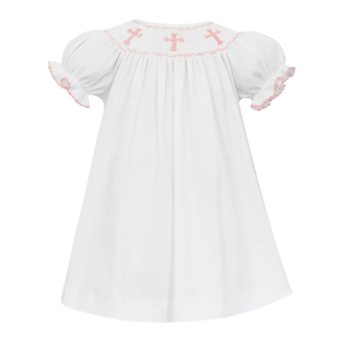 Petit Bebe Crosses Bishop Dress - Pink