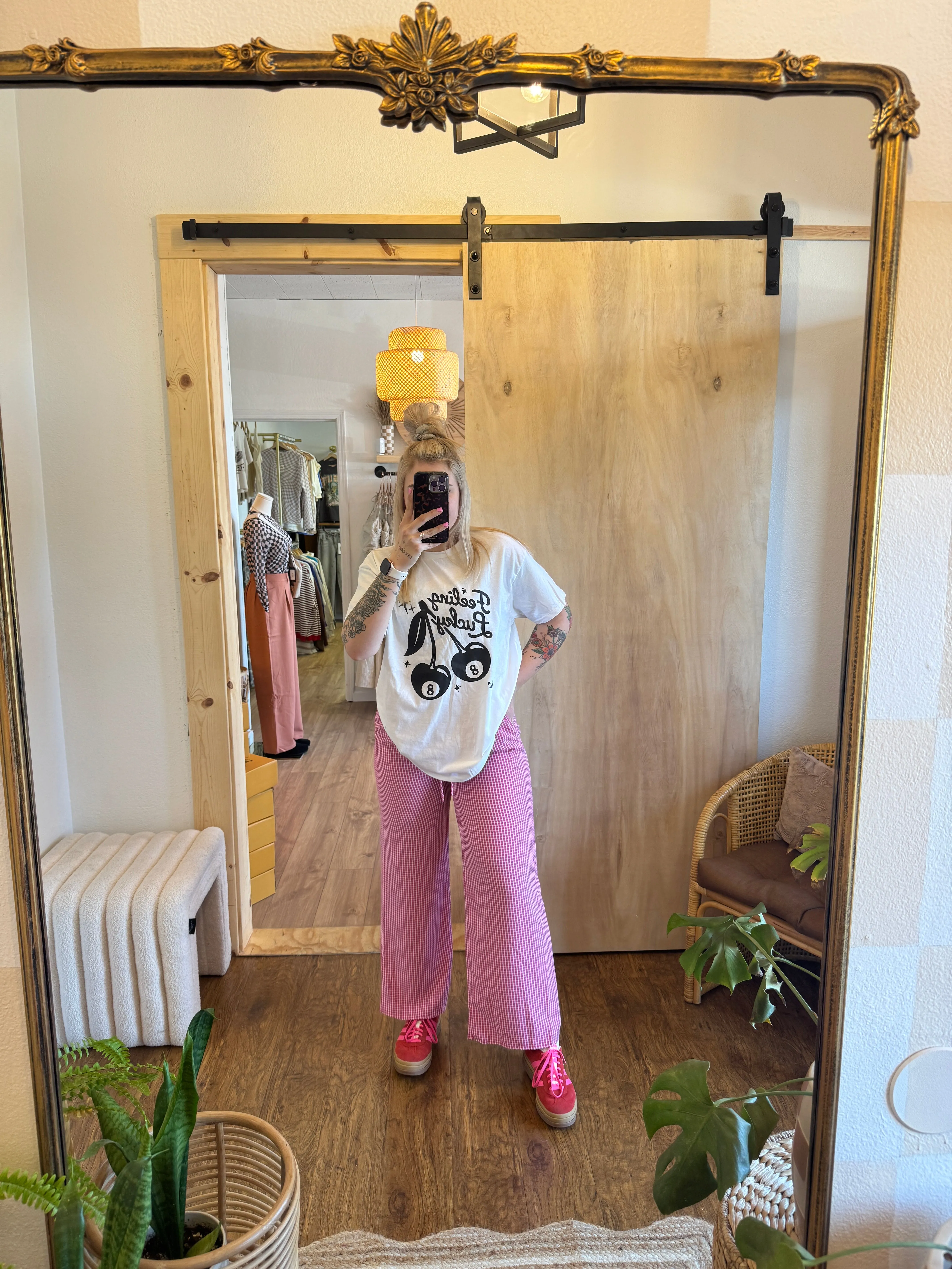 Pink Checkered Boxer Pants
