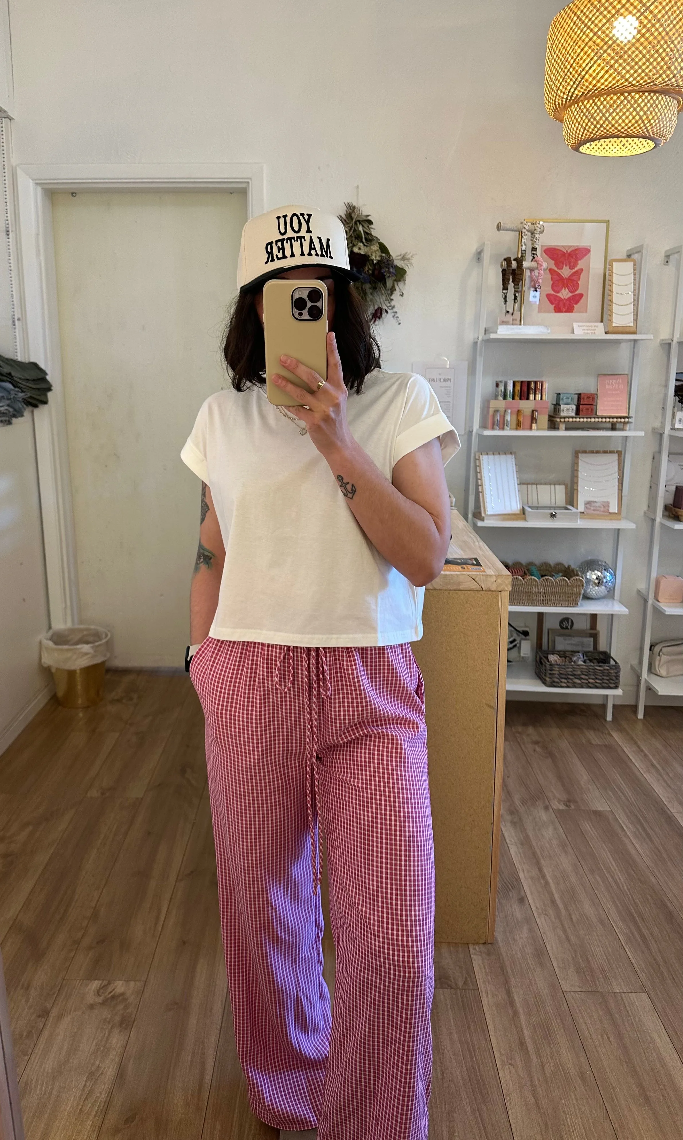 Pink Checkered Boxer Pants