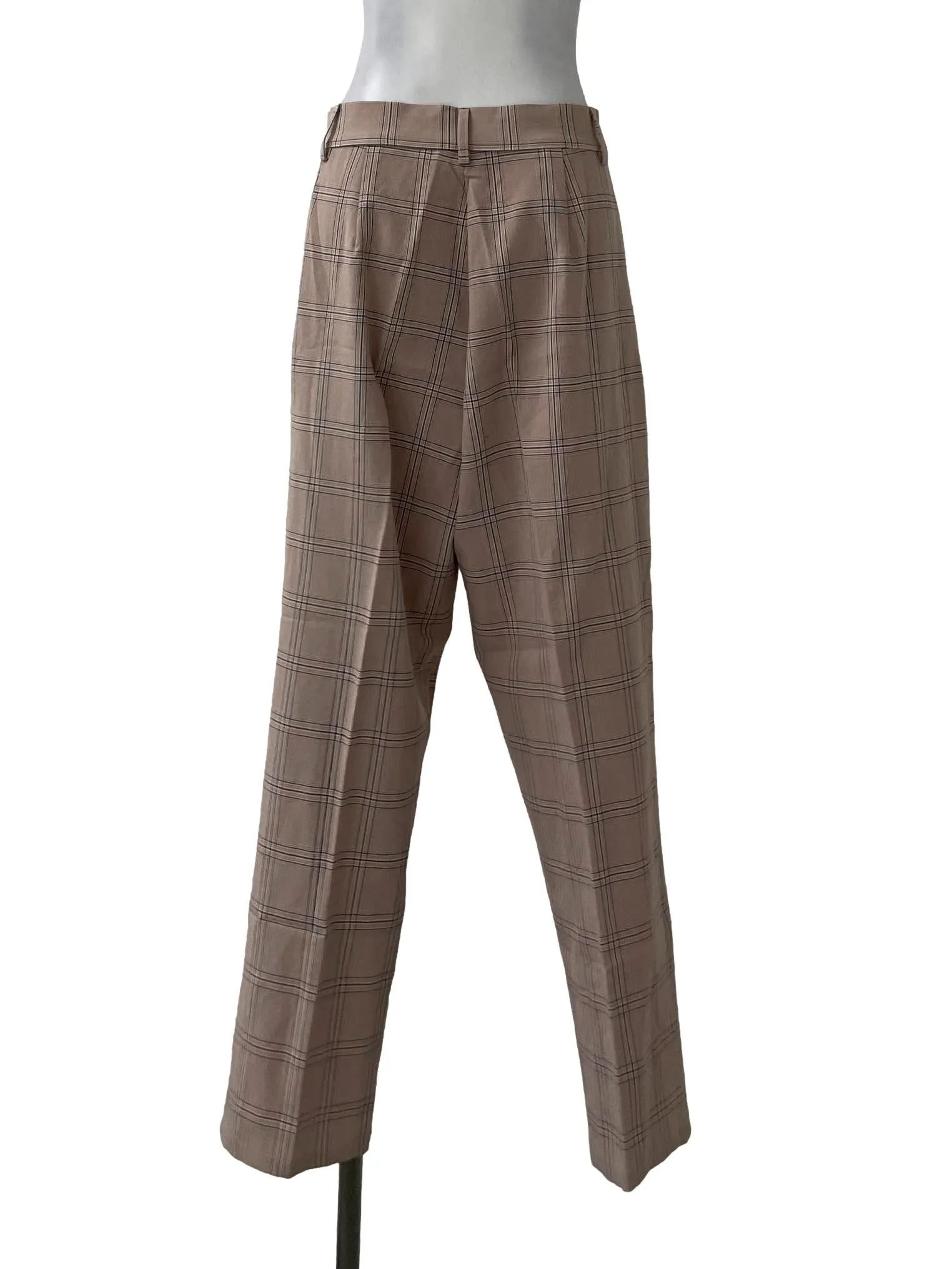 Pink Checkered Slim Pants