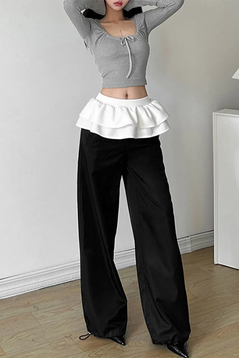 PK0140 Ruffle Fashion Long Pants