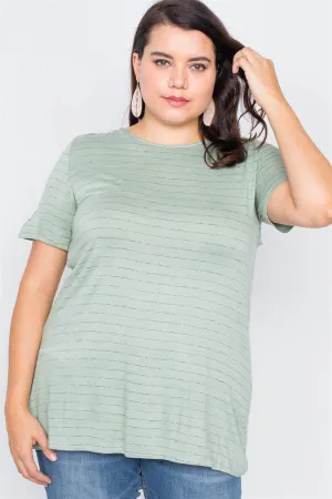 Plus Size Cut Out Back Bow Short Sleeve Top