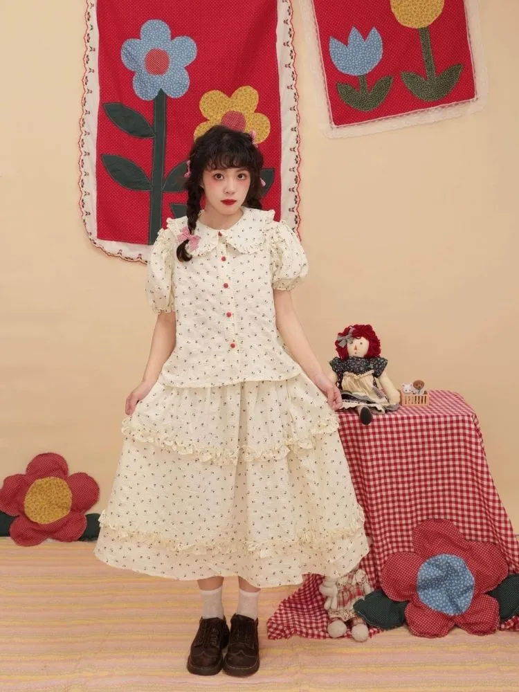 Polka Dot Lace Floral Suit Dress【s0000003033】