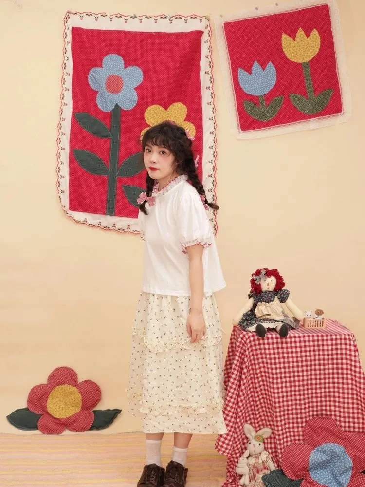 Polka Dot Lace Floral Suit Dress【s0000003033】