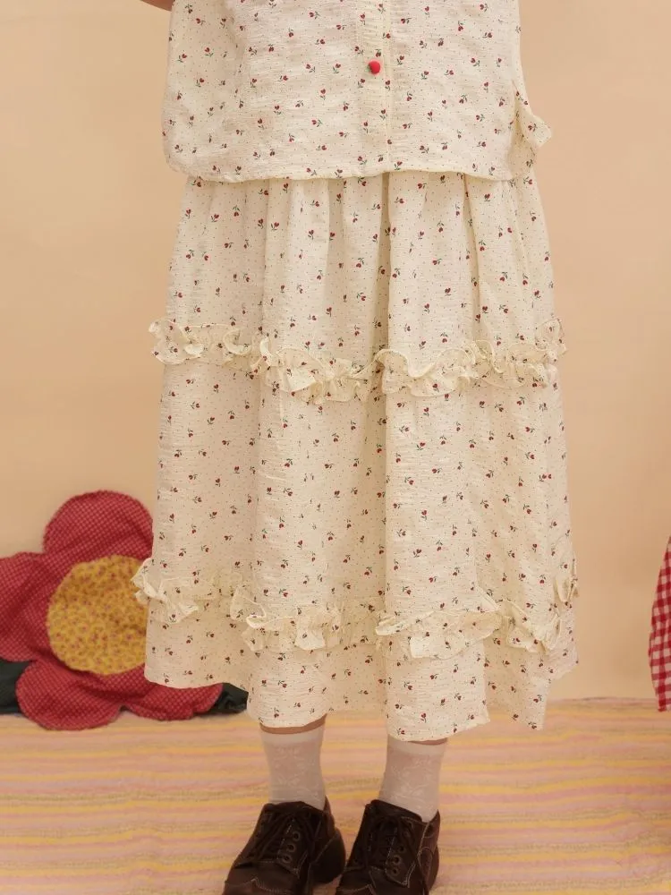 Polka Dot Lace Floral Suit Dress【s0000003033】