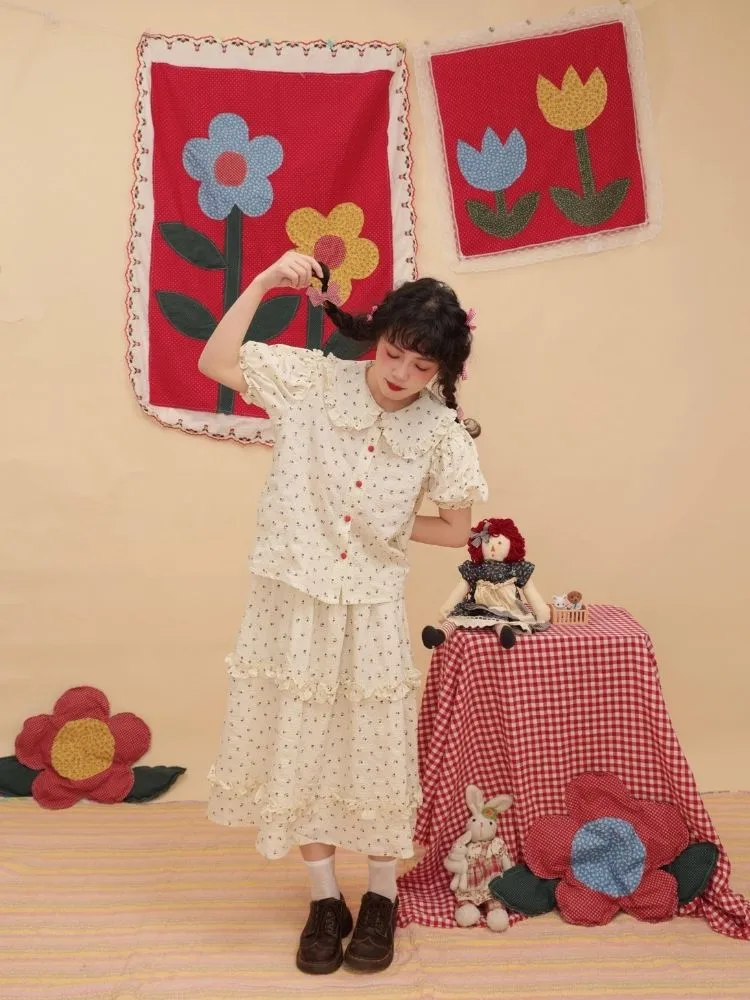 Polka Dot Lace Floral Suit Dress【s0000003033】