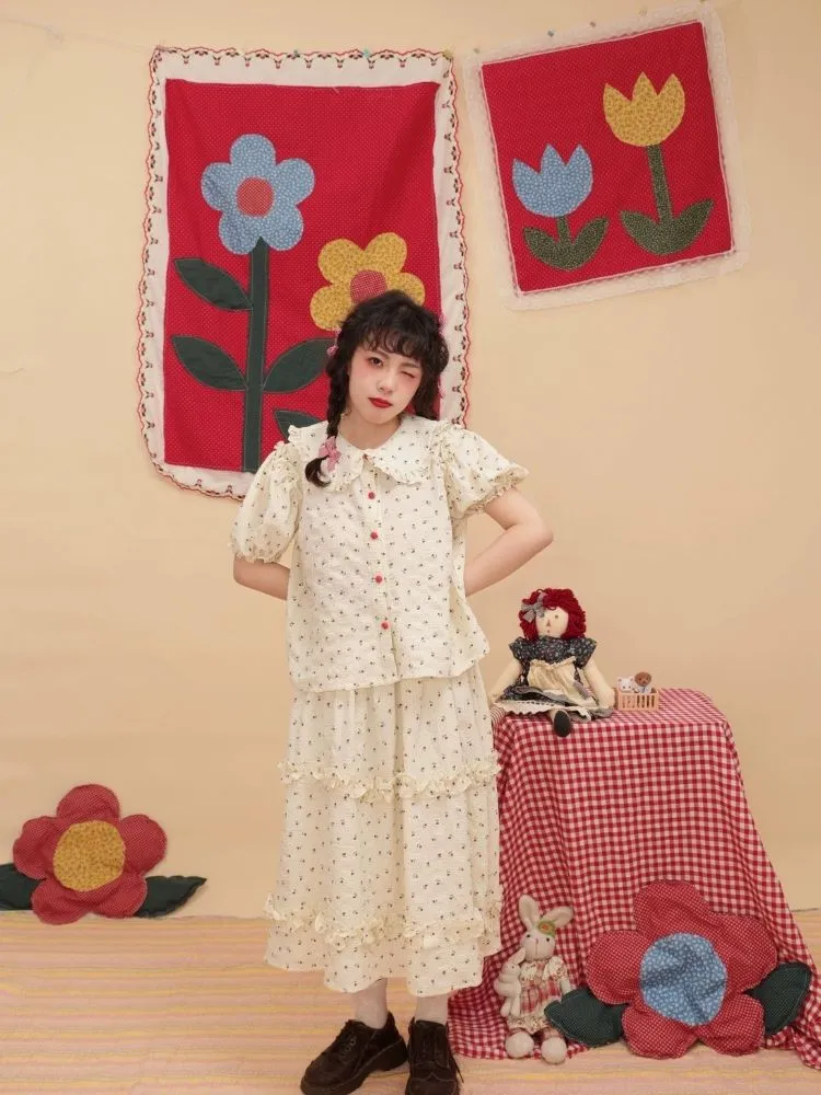 Polka Dot Lace Floral Suit Dress【s0000003033】