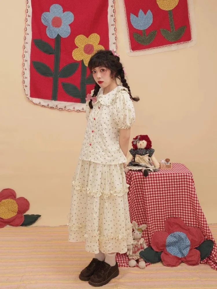 Polka Dot Lace Floral Suit Dress【s0000003033】