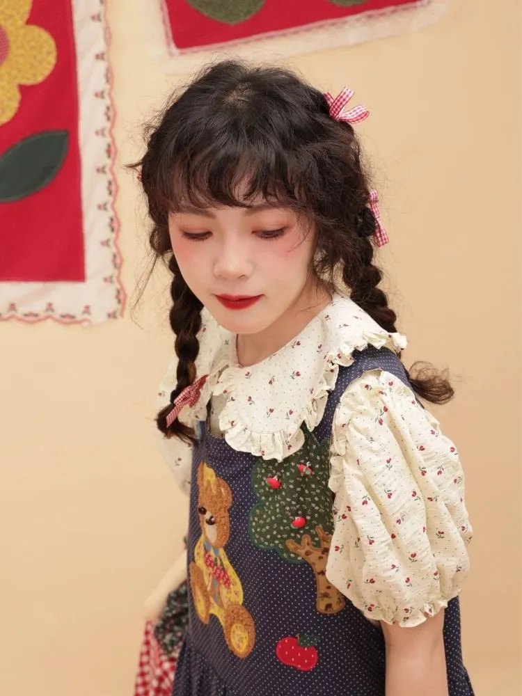 Polka Dot Lace Floral Suit Dress【s0000003033】