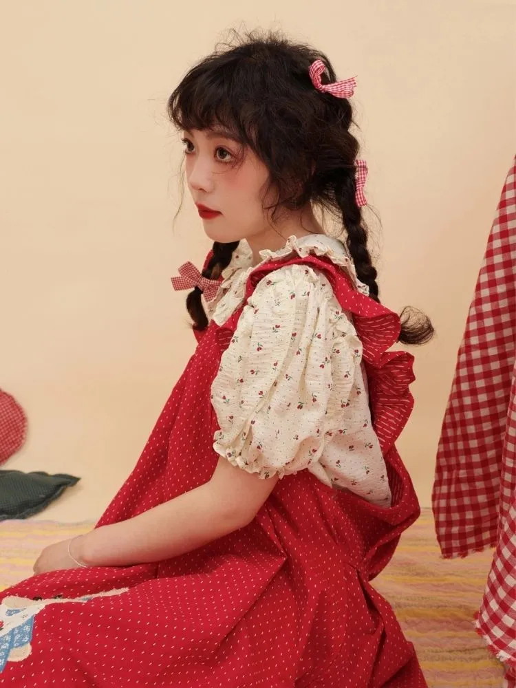 Polka Dot Lace Floral Suit Dress【s0000003033】