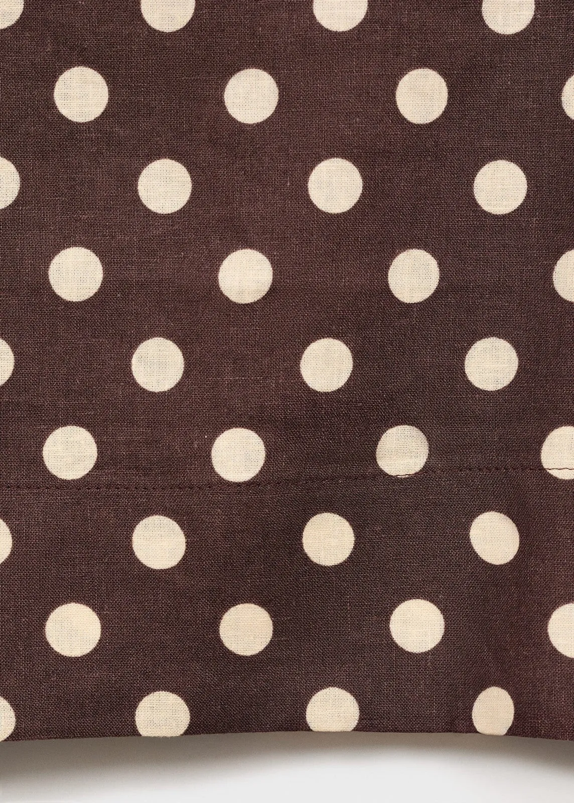 Polka dot linen crop top - Dark Brown