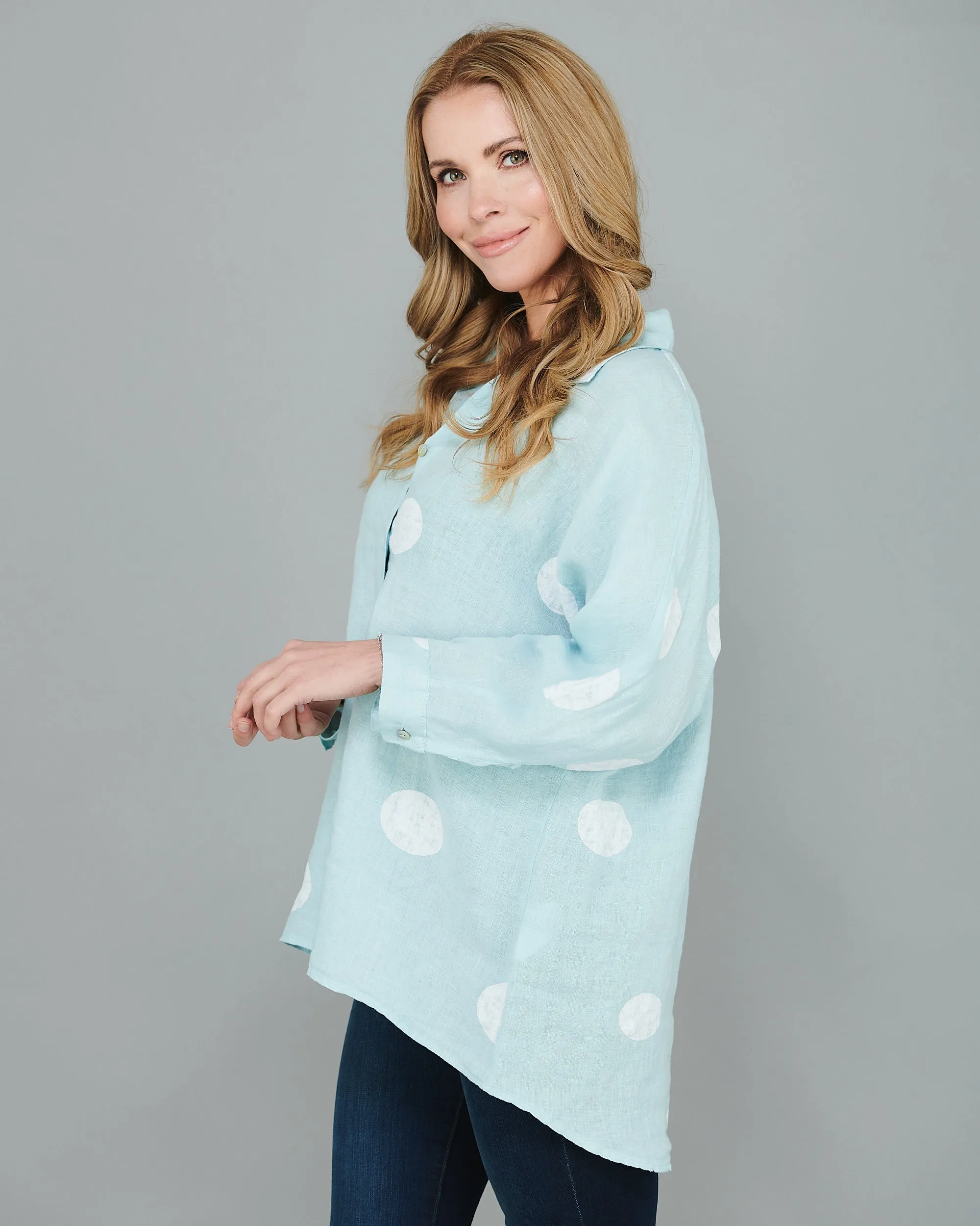 Polka Dot Linen Shirt