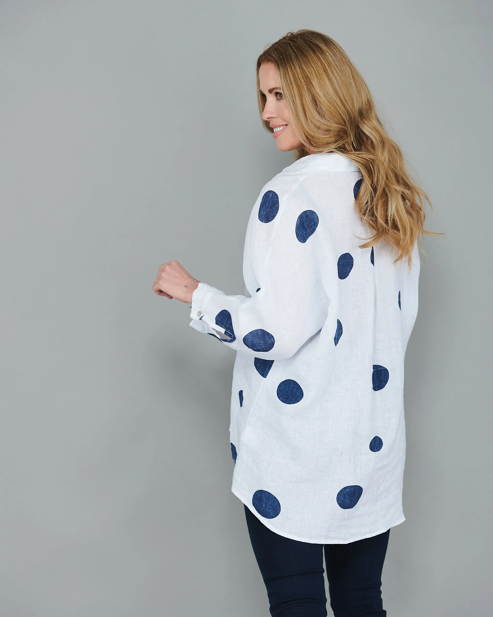 Polka Dot Linen Shirt