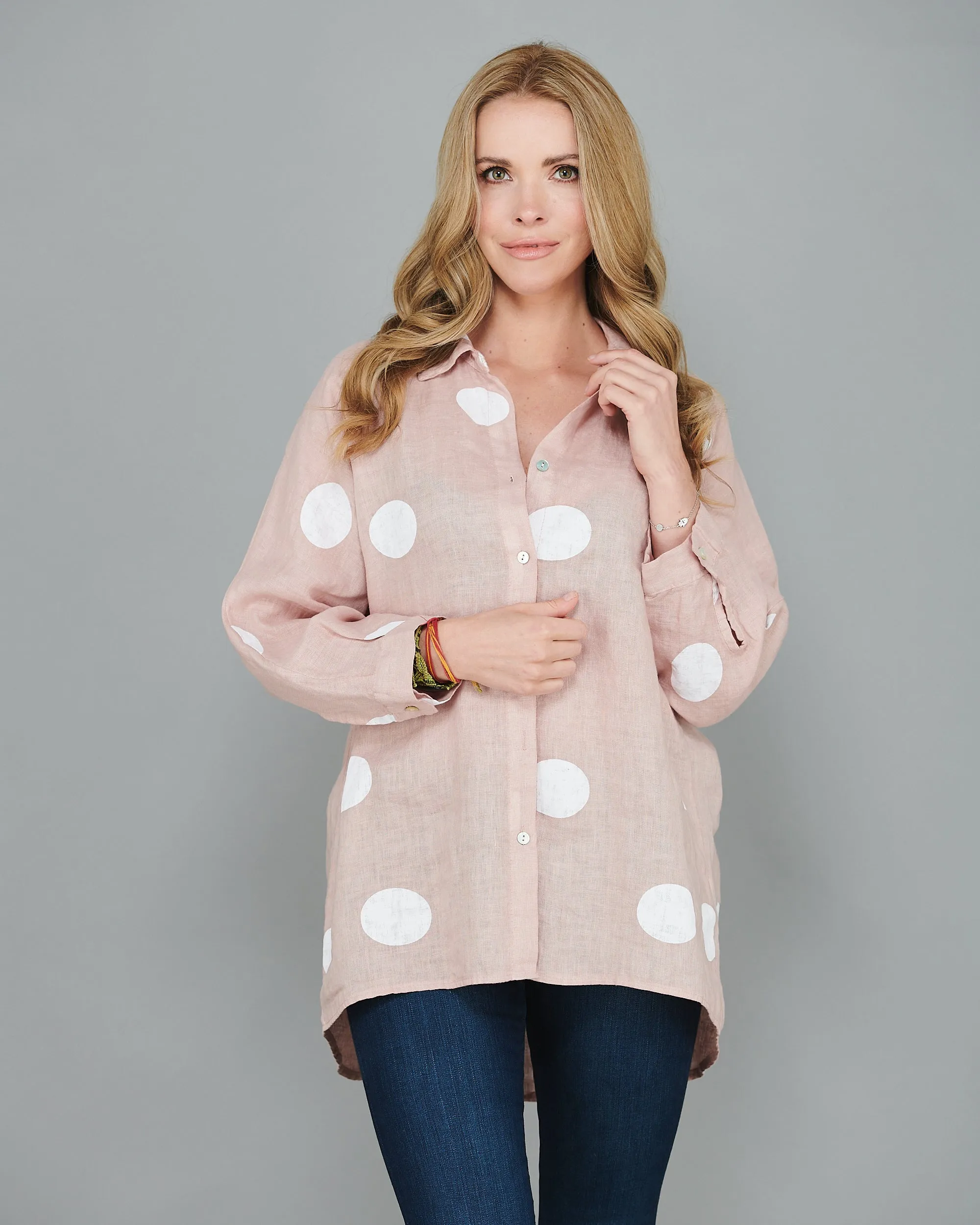 Polka Dot Linen Shirt