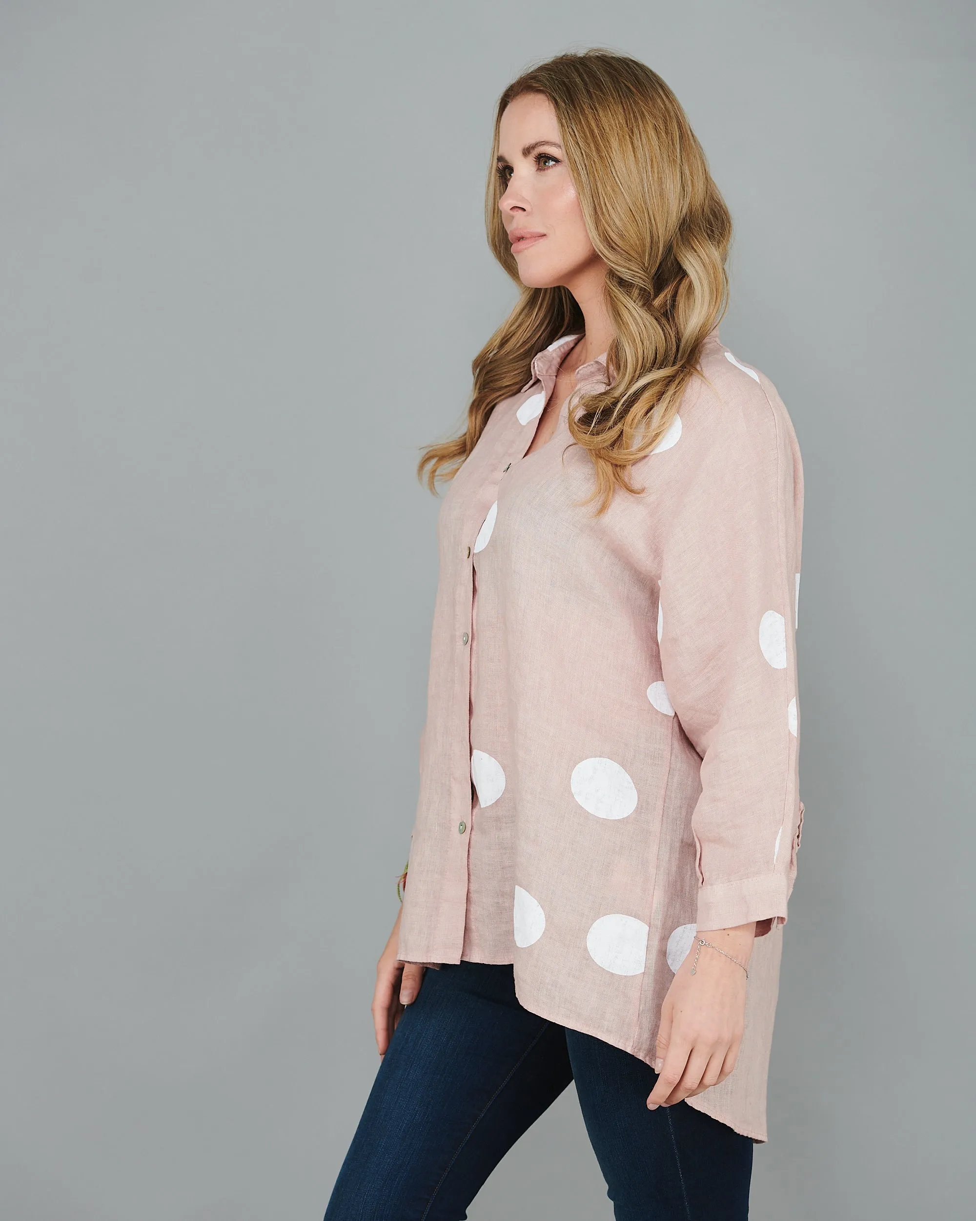 Polka Dot Linen Shirt