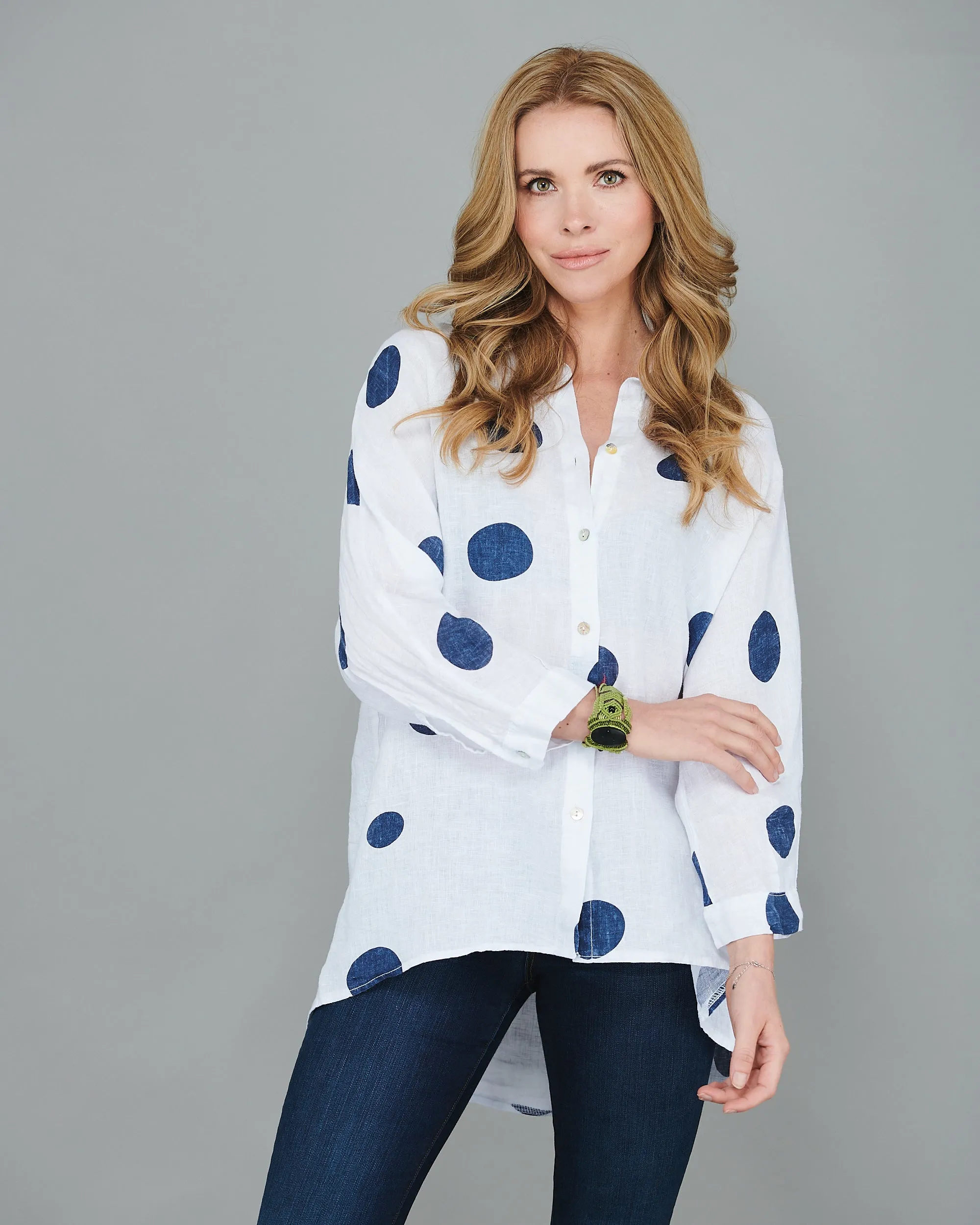 Polka Dot Linen Shirt