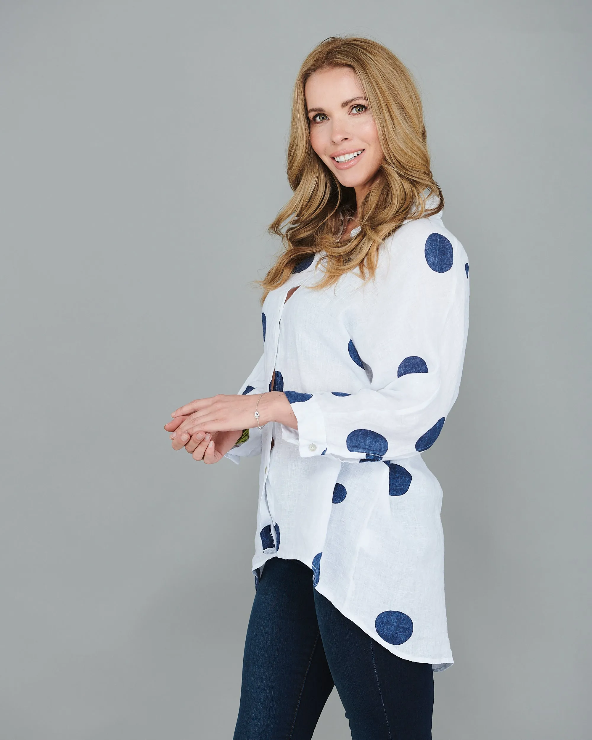 Polka Dot Linen Shirt